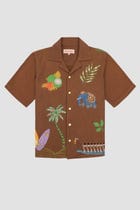 "Le scrapbook" hand embroidered Shirt view 8