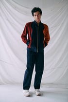 Wavy patchwork racer jacket view 1