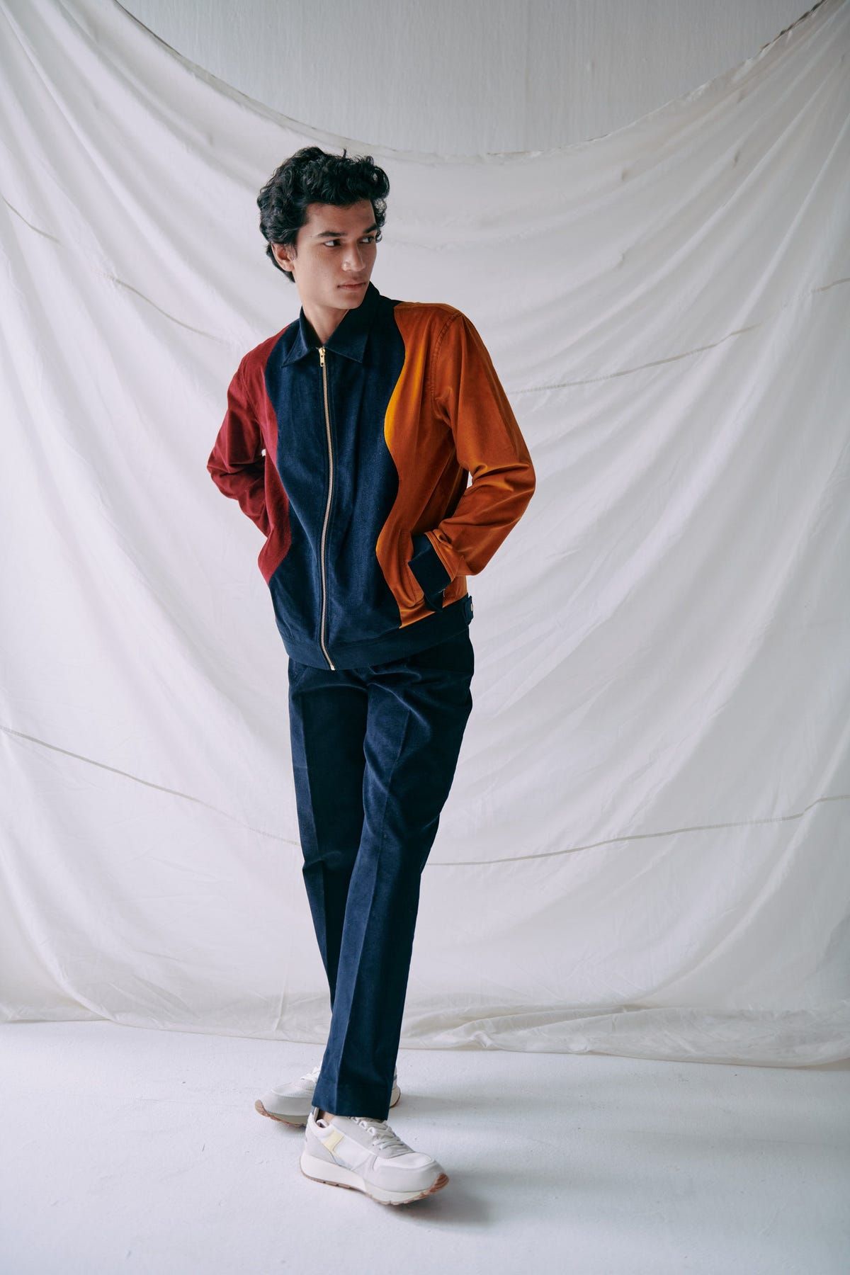 Wavy patchwork racer jacket - image 3