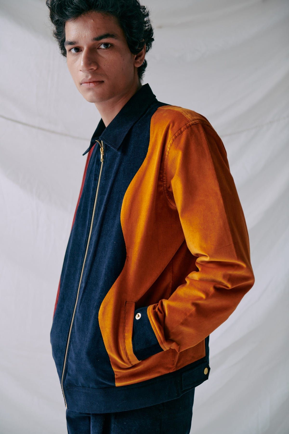 Wavy patchwork racer jacket - image 5