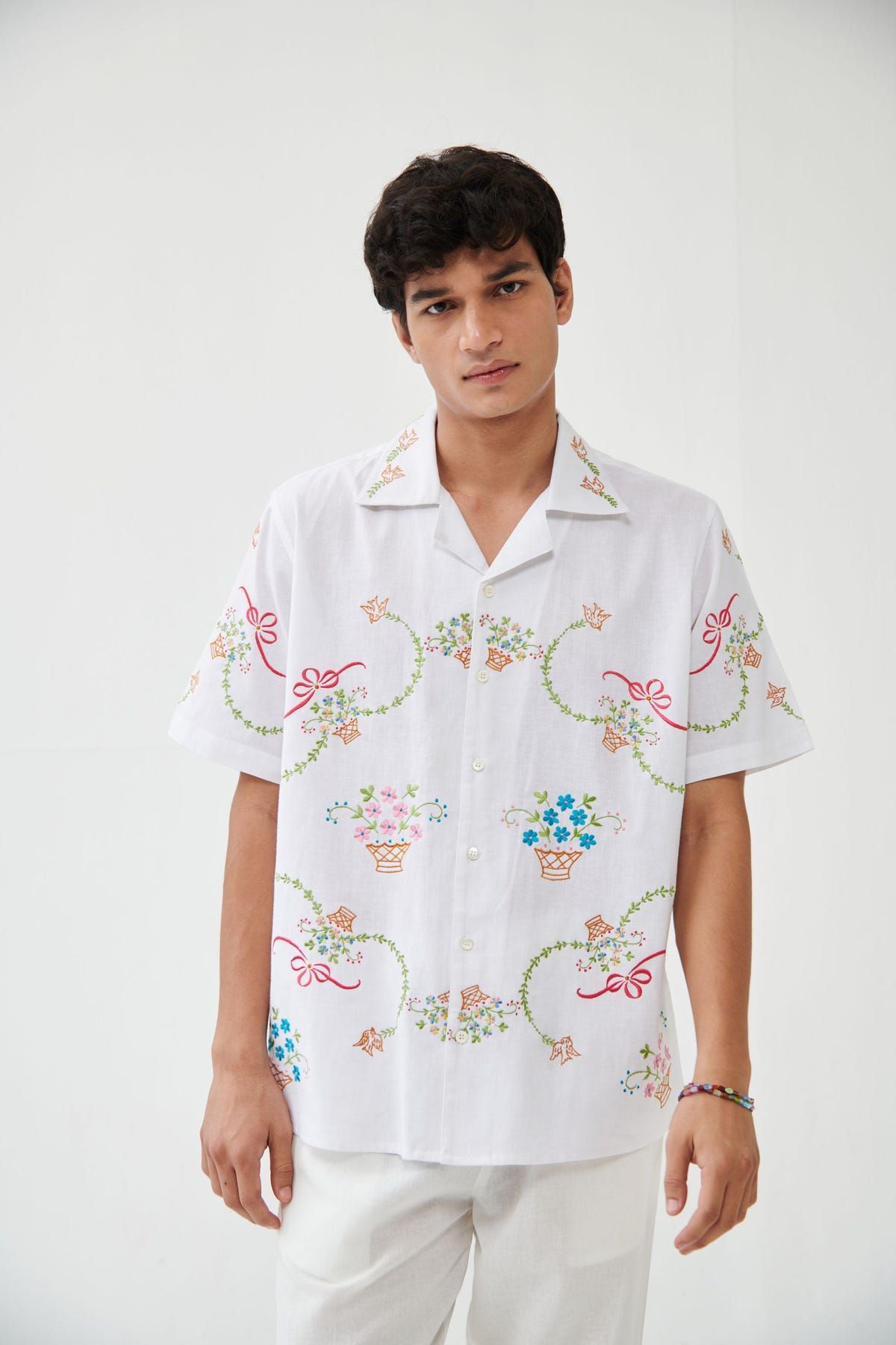 “Le Sicily” embroidered shirt- White - image 3