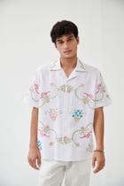 “Le Sicily” embroidered shirt- White view 3