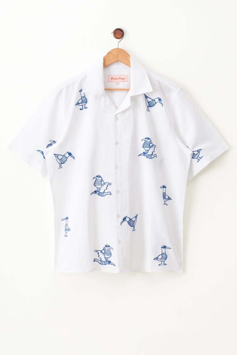 "Seabird Club" embroidered Shirt