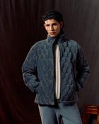 Geo-Quilted Velvet Jacket – Ice blue view 1