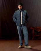 Geo-Quilted Velvet Jacket – Ice blue view 2