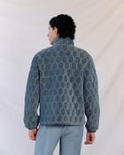 Geo-Quilted Velvet Jacket – Ice blue view 6
