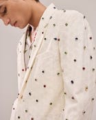 Frozen pearl hand embroidered casual wedding blazer view 5