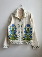 Botanical beadwork hand embroidered jacket view 1