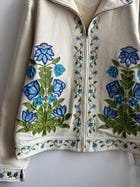 Botanical beadwork hand embroidered jacket view 2