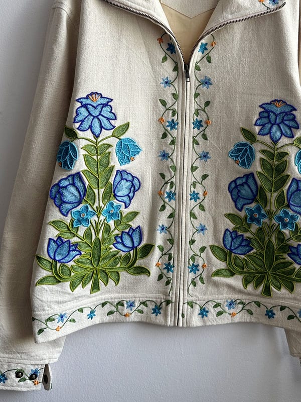Perte D'ego — Botanical beadwork hand embroidered jacket