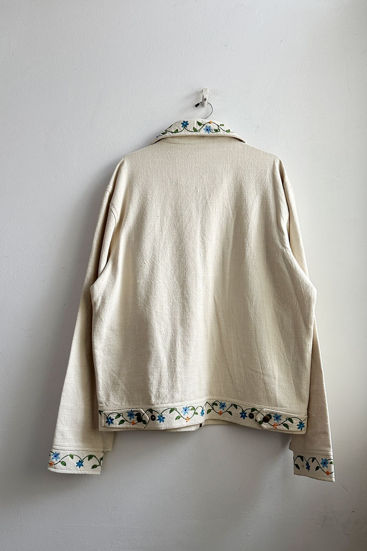 Botanical beadwork hand embroidered jacket - image 3