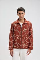 "Oasis Wanderer” hand embroidered wool Jacket view 1