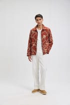 "Oasis Wanderer” hand embroidered wool Jacket view 2