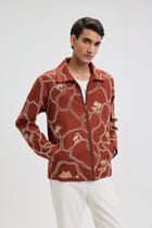 "Oasis Wanderer” hand embroidered wool Jacket view 3