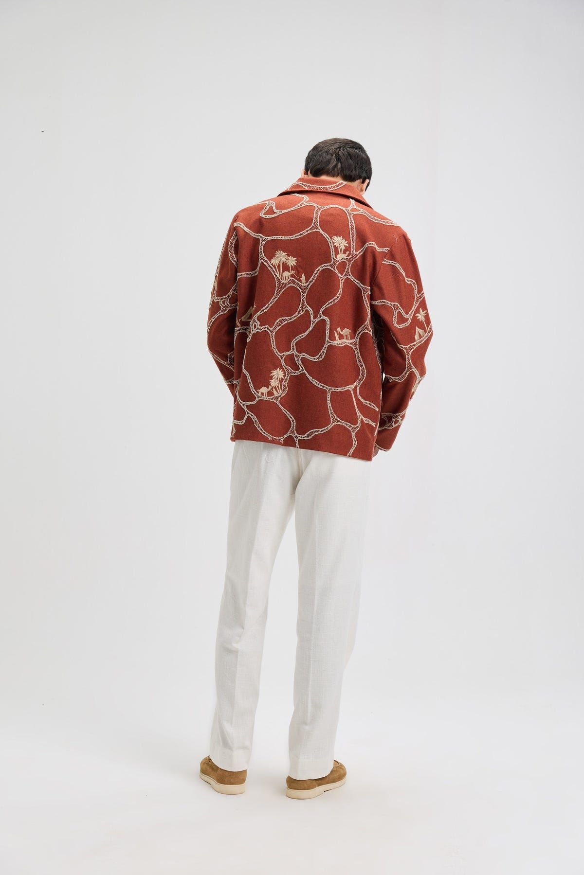 "Oasis Wanderer” hand embroidered wool Jacket - image 4