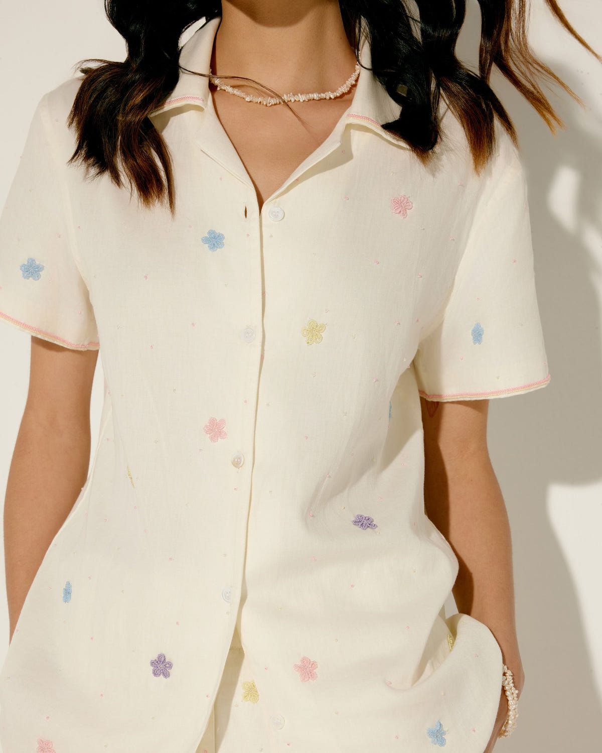 Floral beaded Shirt - image 3
