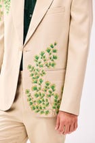 Botanical hand embroidered blazer view 4