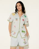"Le Sundowner" hand embroidered shorts view 4