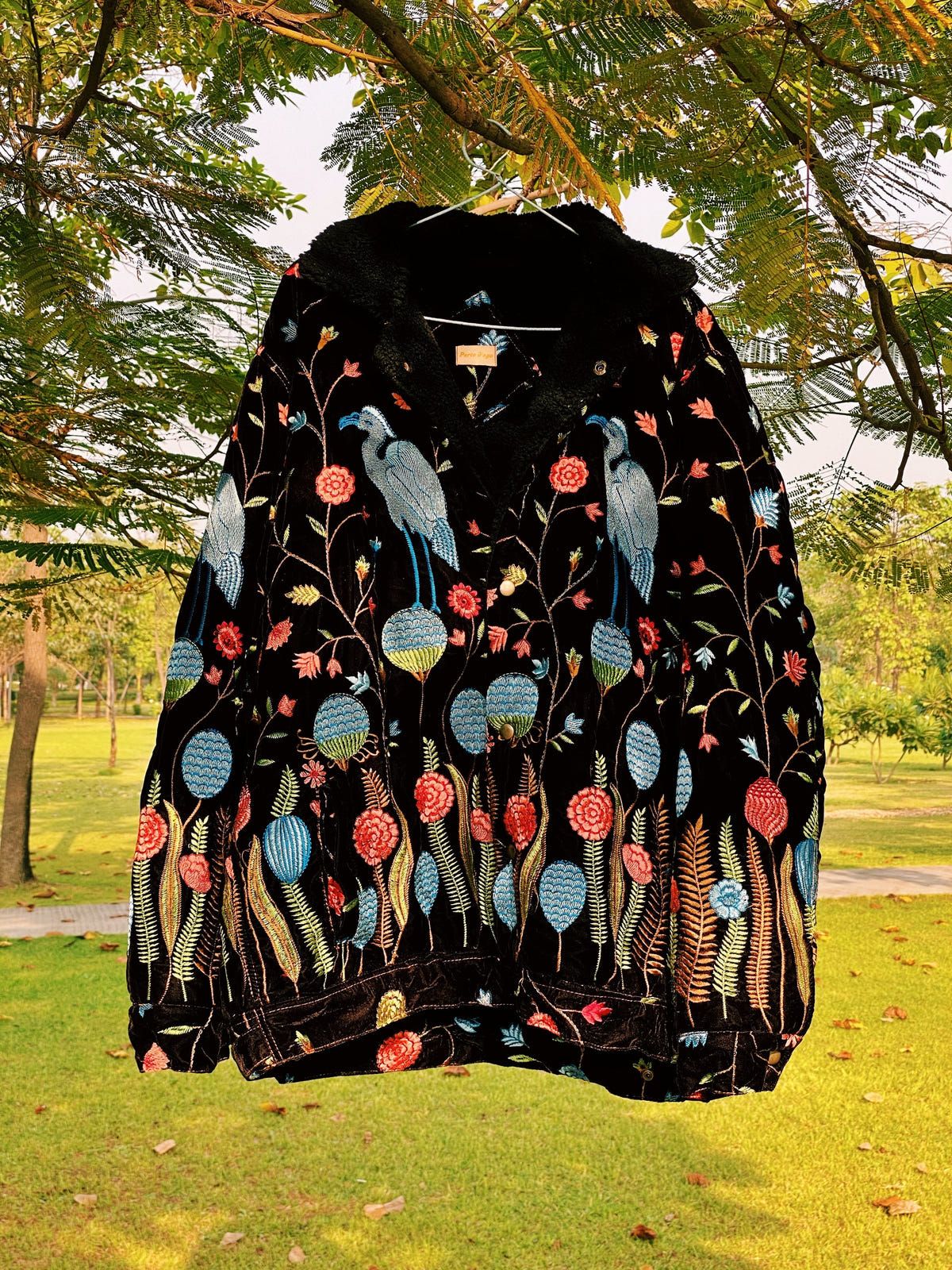 Spring Bloom vintage velvet jacket - image 1