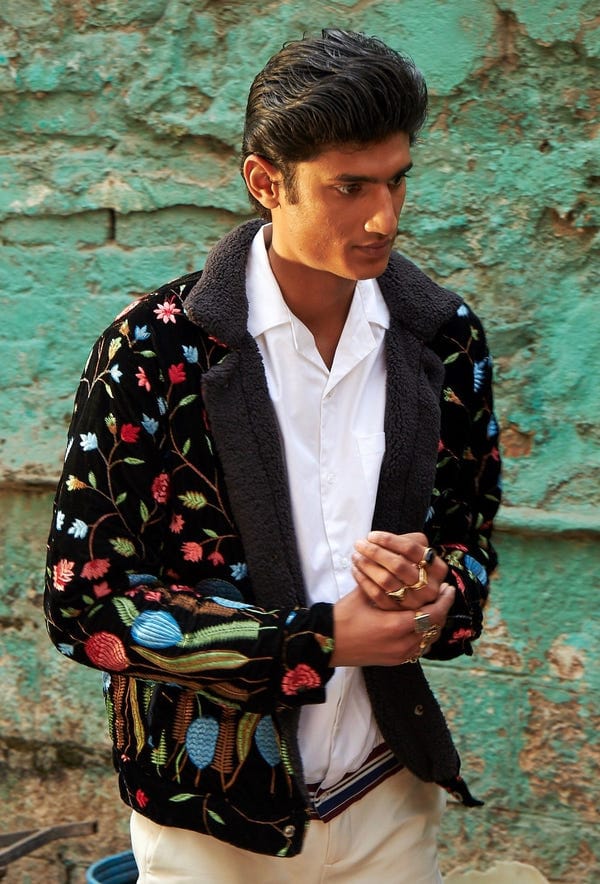 Perte D'ego — Spring Bloom vintage velvet jacket
