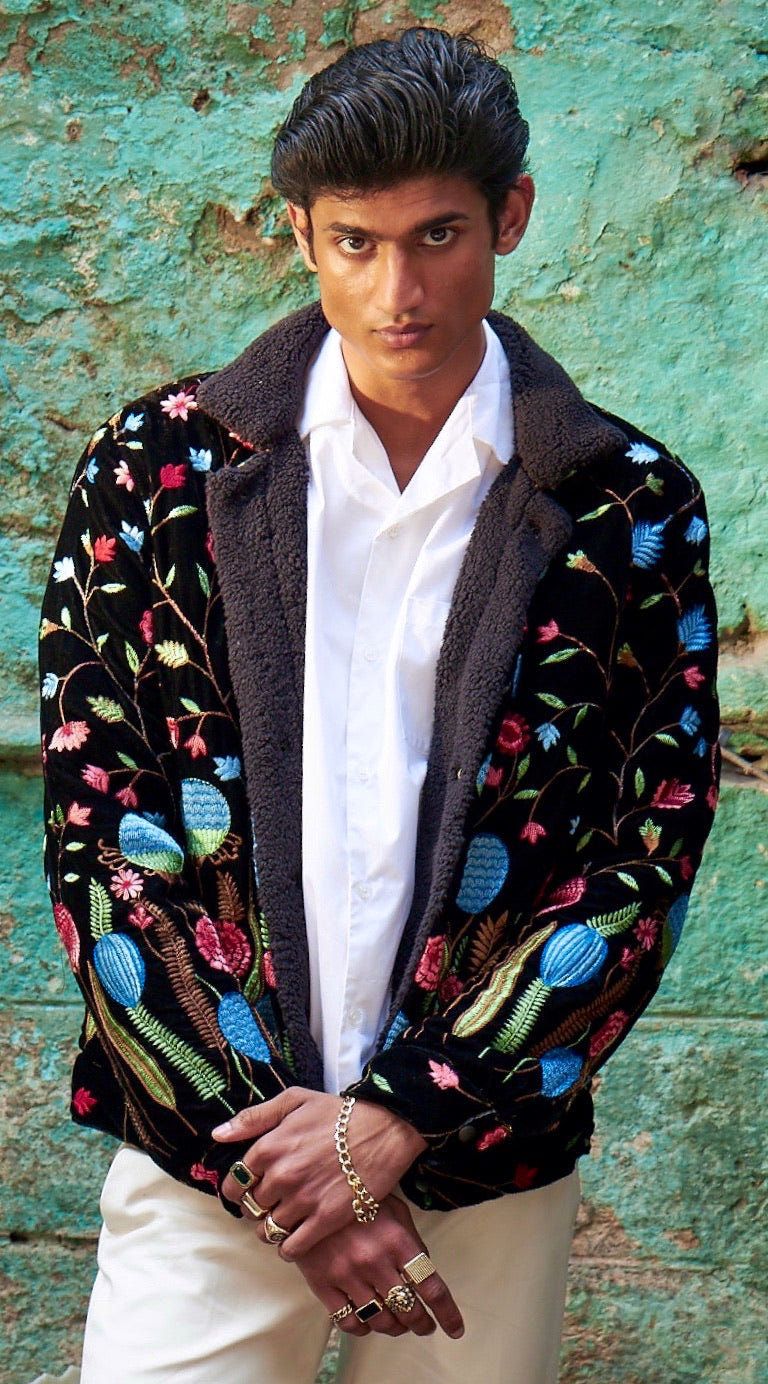 Spring Bloom vintage velvet jacket - image 4