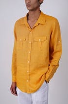 Mustard linen shirt view 1
