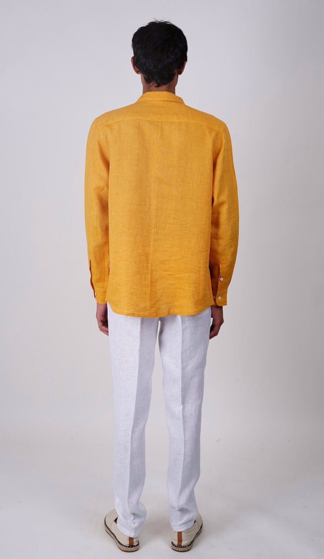 Mustard linen shirt - image 2