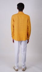 Mustard linen shirt view 2