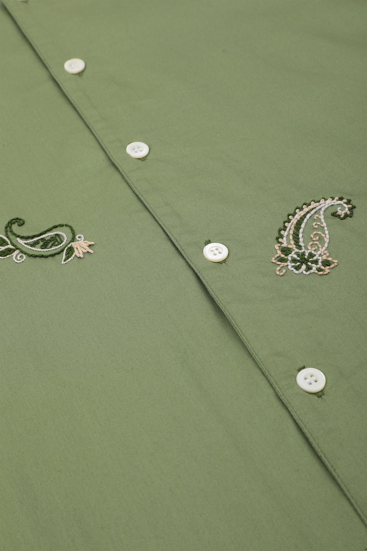 All over paisley hand embroidered shirt - image 5