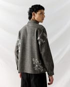 Floral wool shirt- Grey view 3