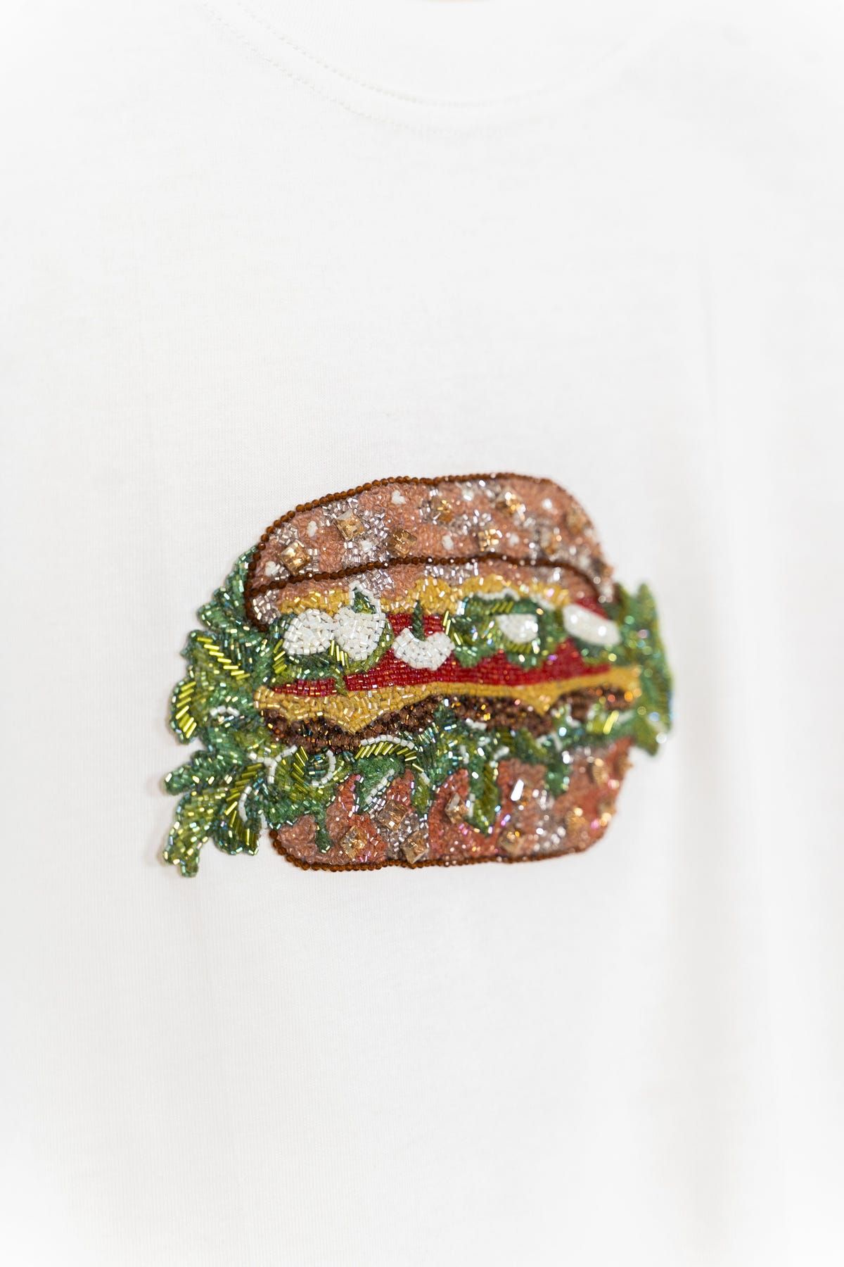 "Le Burger" hand embroidered T-Shirt - image 2