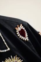 Velvet hearts appliqué shirt- Black view 4