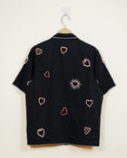 Velvet hearts appliqué shirt- Black view 5