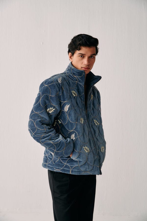Perte D'ego — "Aspen" quilted jacket- Ice blue