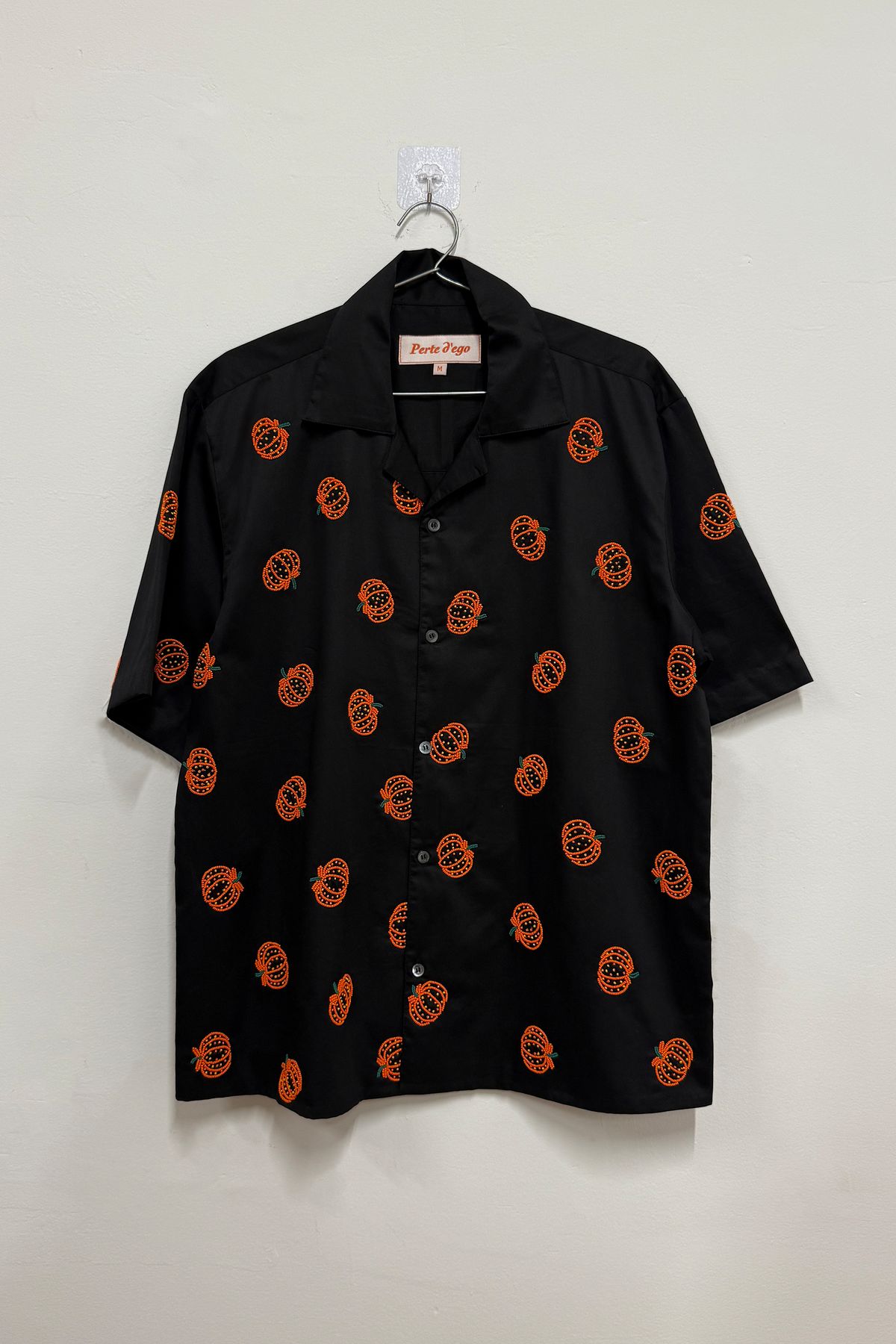 "Pumpkin beadwork" hand embroidered shirt- Black - image 1