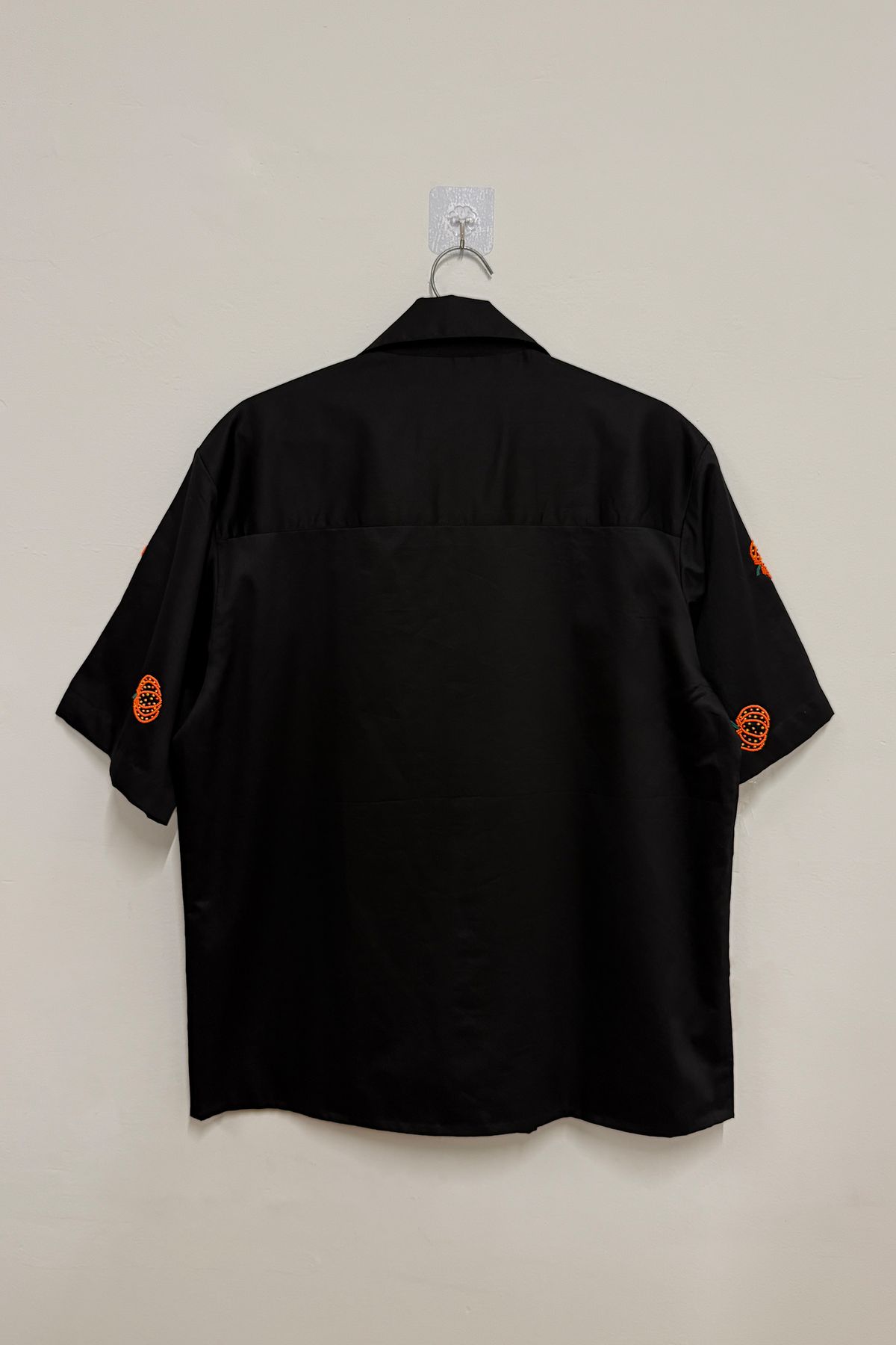 "Pumpkin beadwork" hand embroidered shirt- Black - image 3