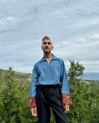Denim resort shirt view 1