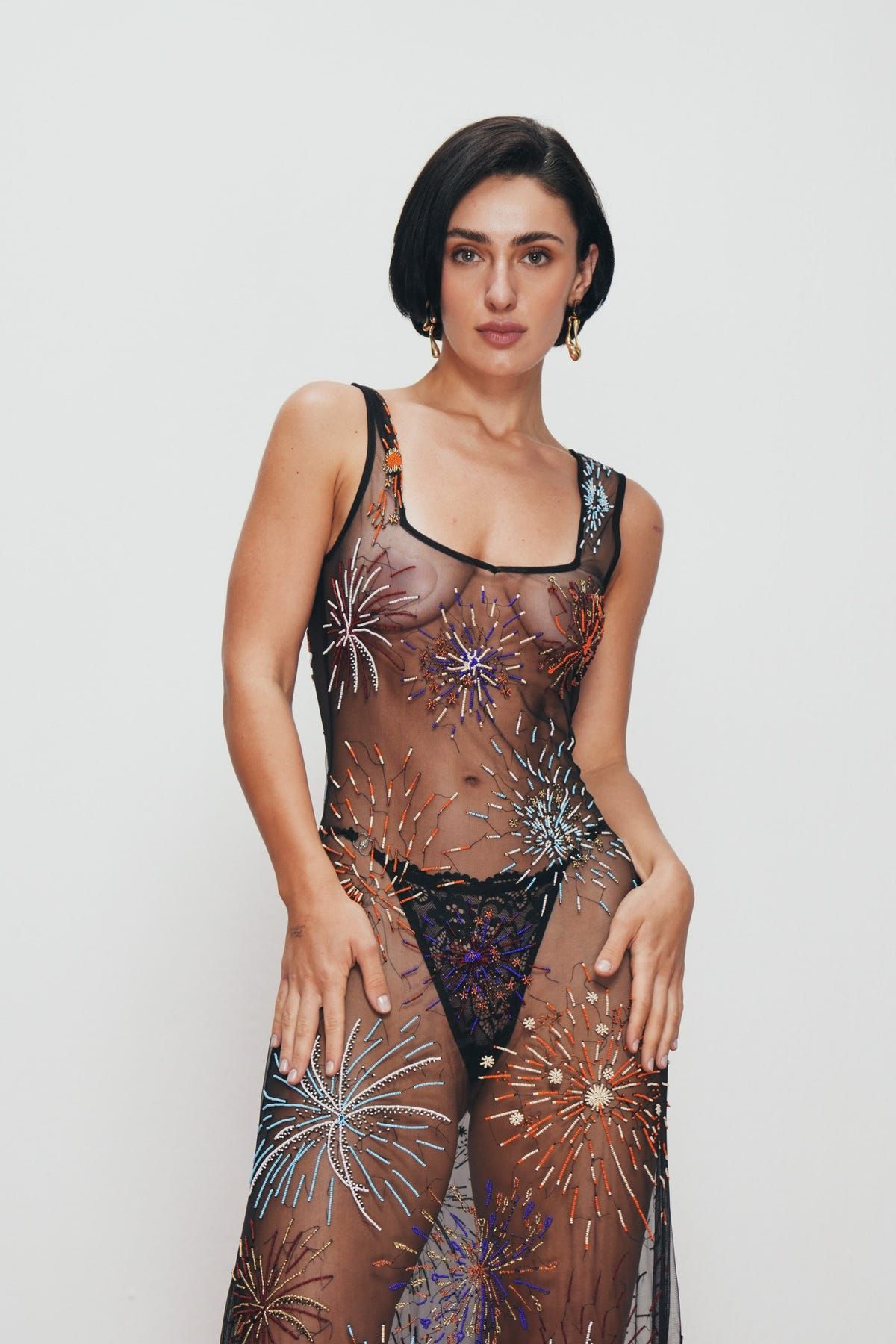 "Le Celebration" hand embroidered dress - image 2