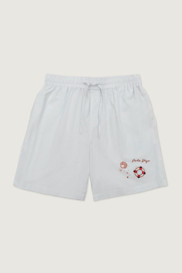 Perte D'ego — "Nautical dreams" hand embroidered shorts
