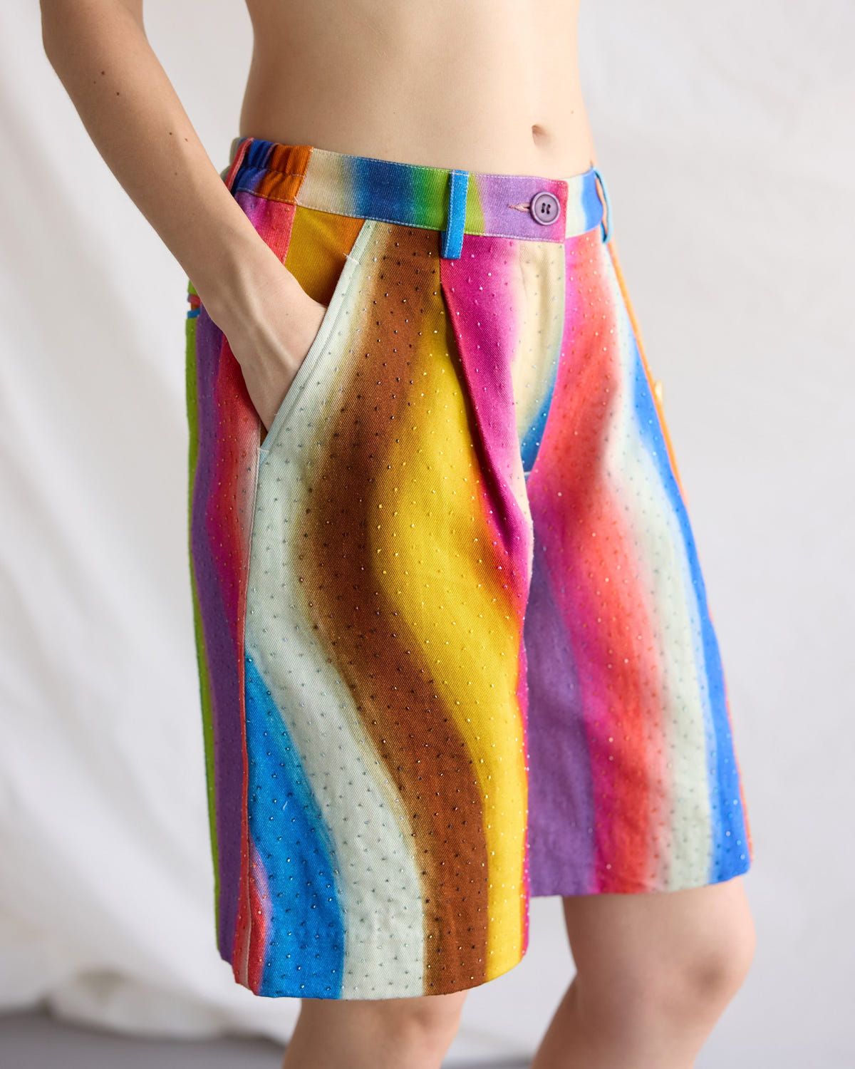 Paint stroke hand embellished Culottes - image 4