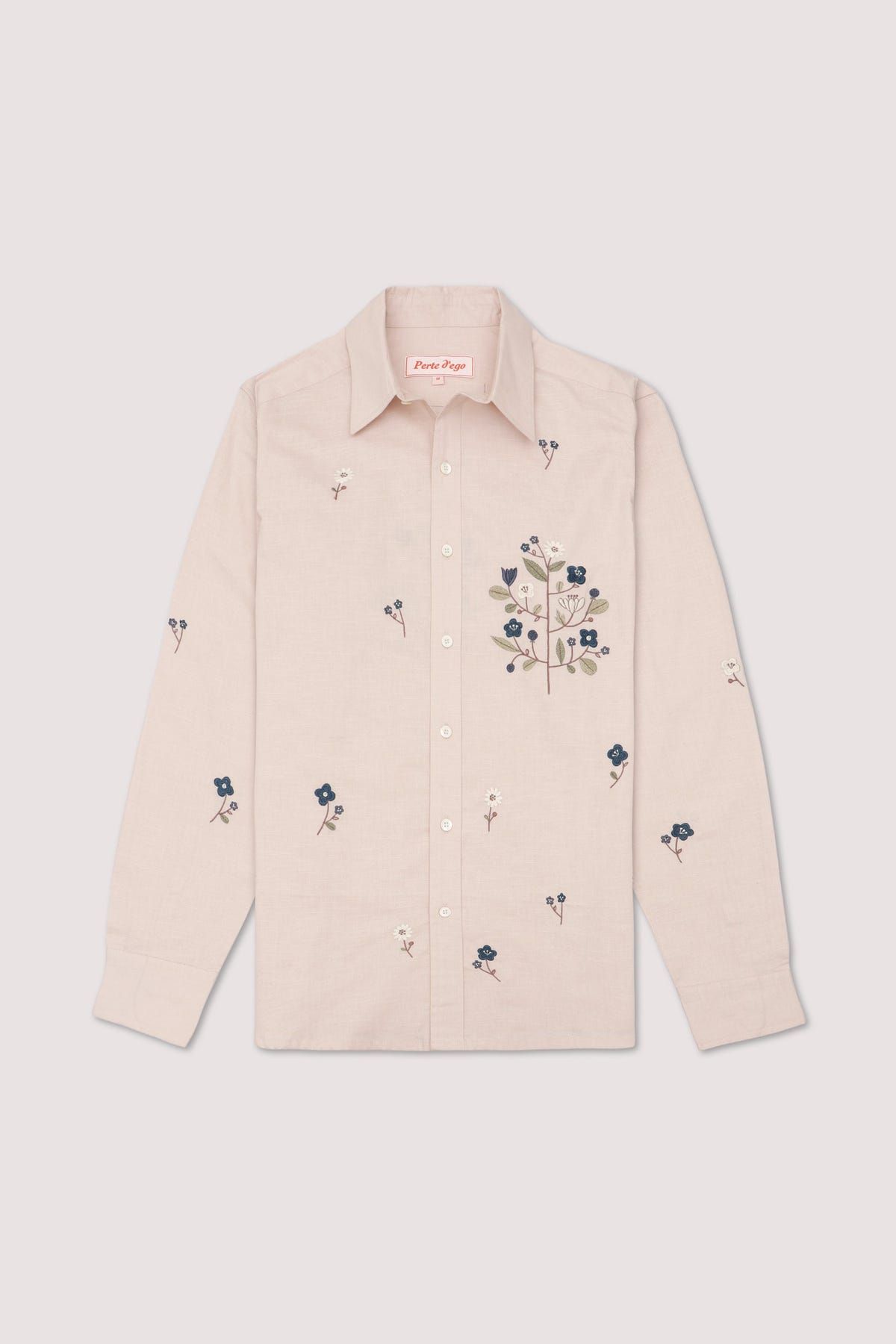 Floral embroidered formal shirt - image 1