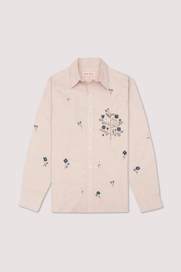 Perte D'ego — Floral embroidered formal shirt