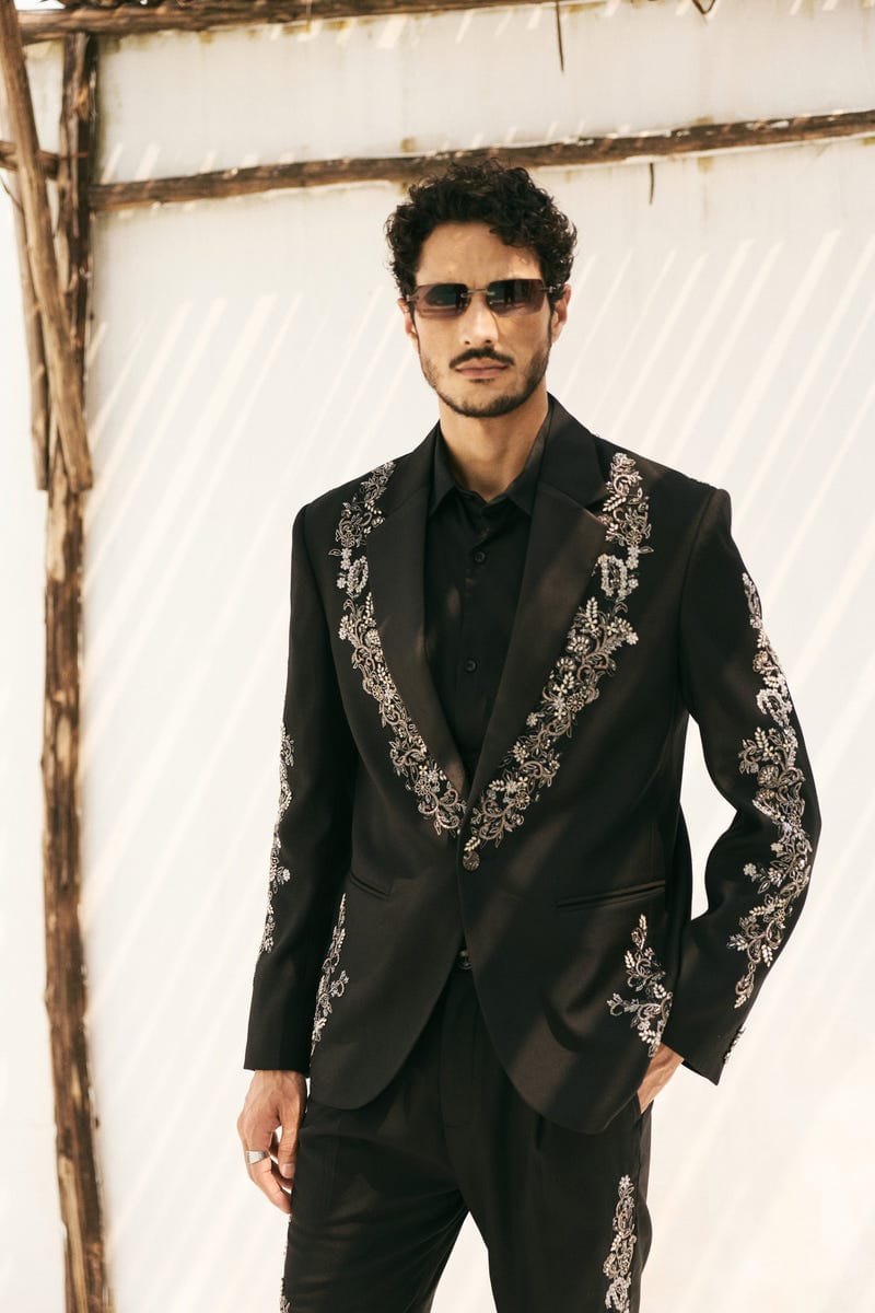 "Midnight in Paris" Hand Embroidered Blazer
