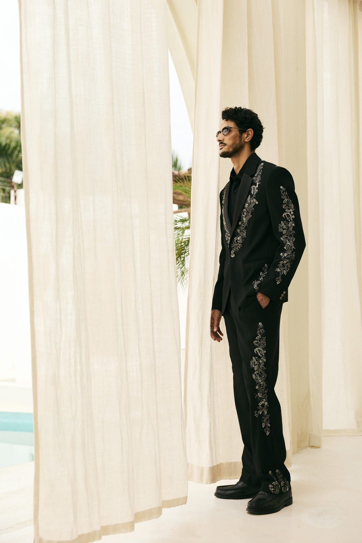 "Midnight in Paris" Hand Embroidered Blazer - image 3