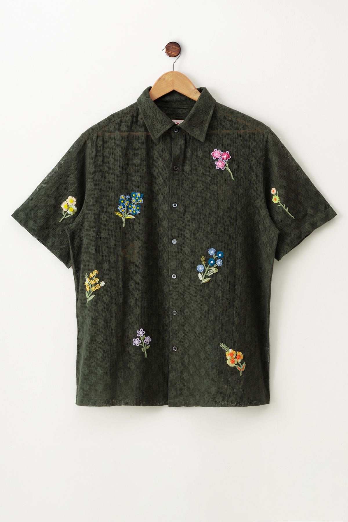 "Floral bunch" hand embroidered shirt - image 1