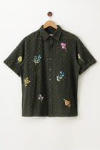 "Floral bunch" hand embroidered shirt view 1