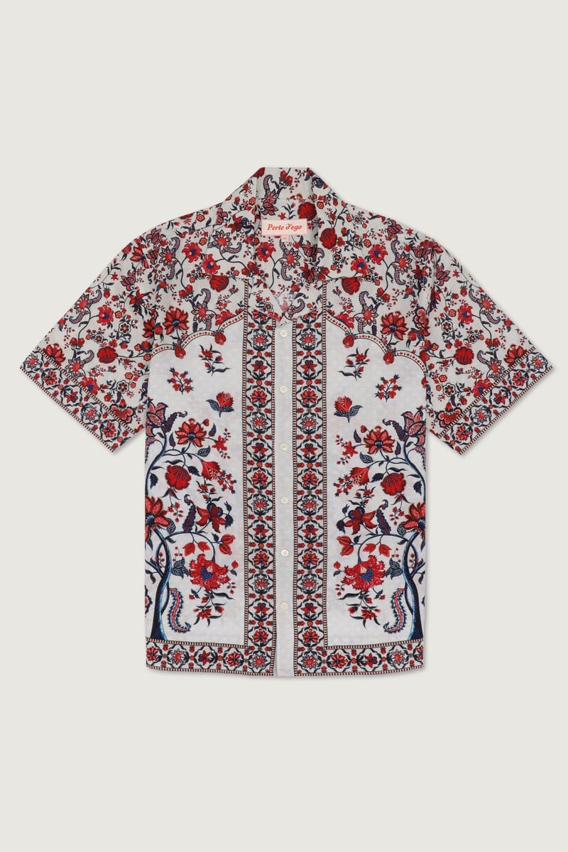 Grey chintz linen shirt