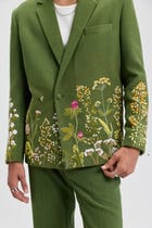 "Garden of love" hand embroidered resort blazer view 4