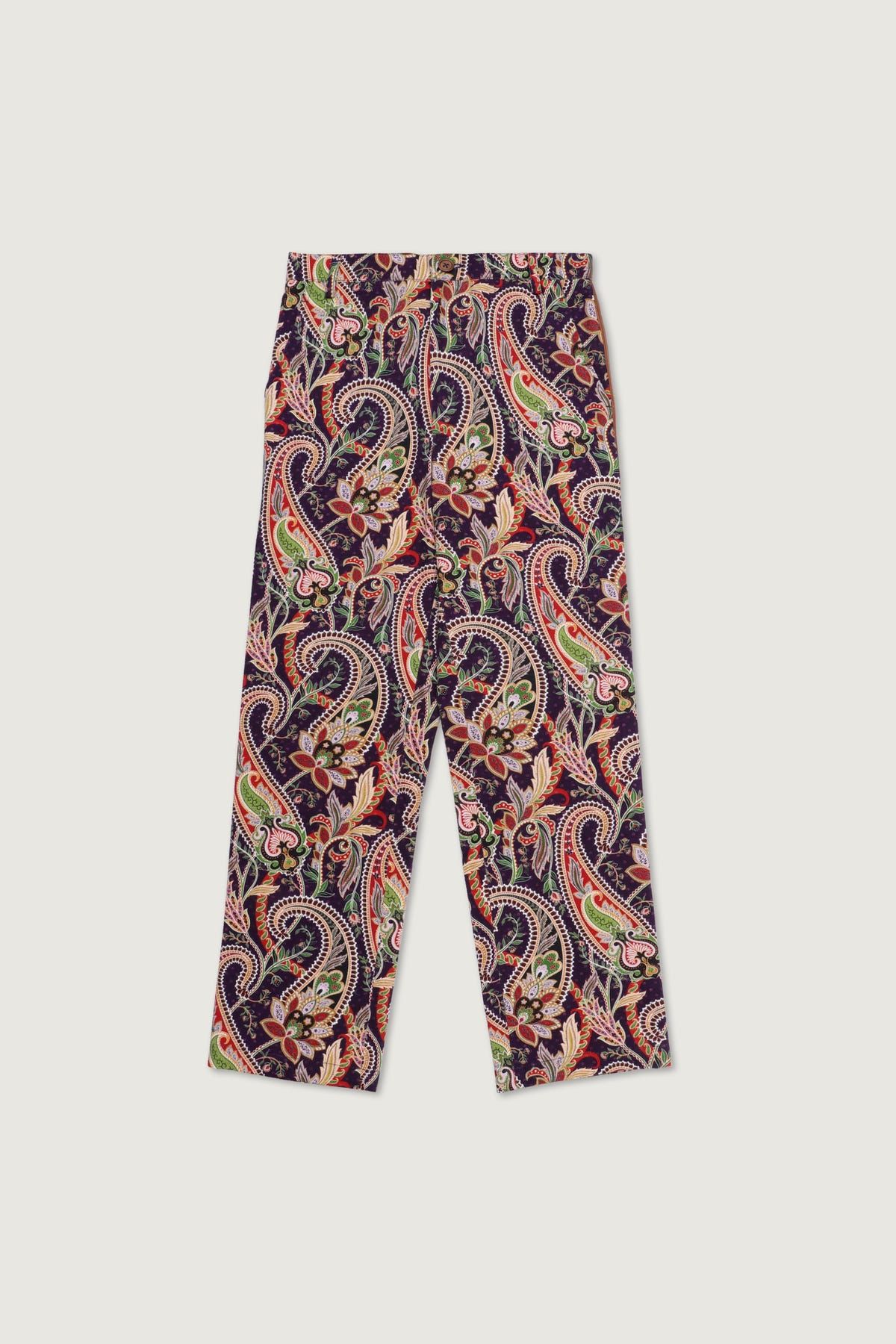 Purple paisley formal pants - image 1