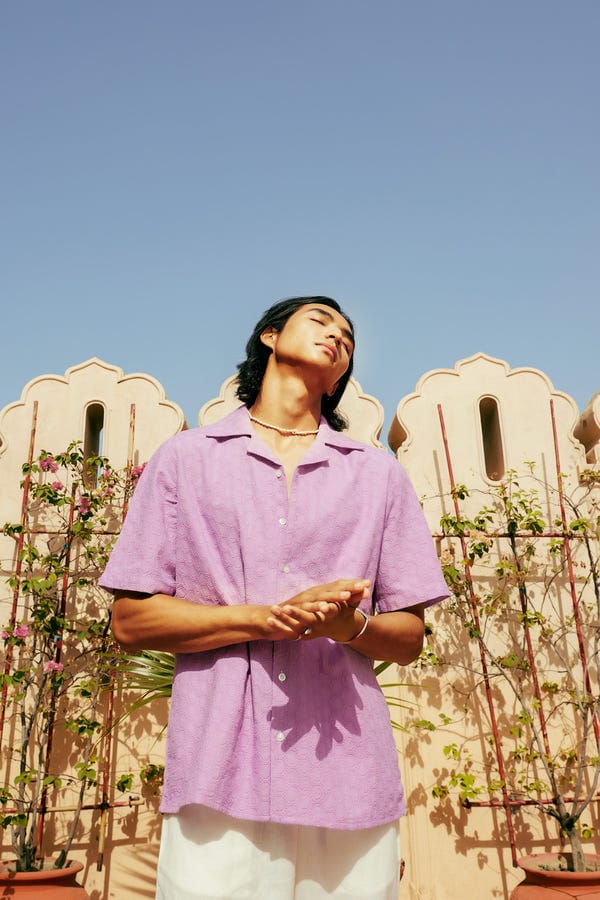 Perte D'ego — Lavender schiffli shirt